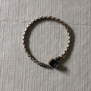 Pandora pink braided bracelet. 7 Inches.